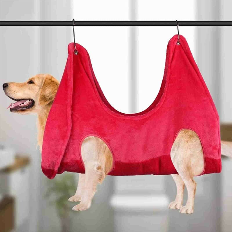 Flannel Pet Grooming Hammock - alternate view